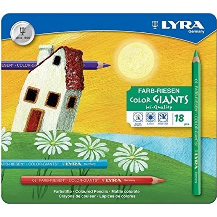Lyra - 3941181 Farb-Riesen Metalletui mit 18 Farbstiften, farbig sortiert