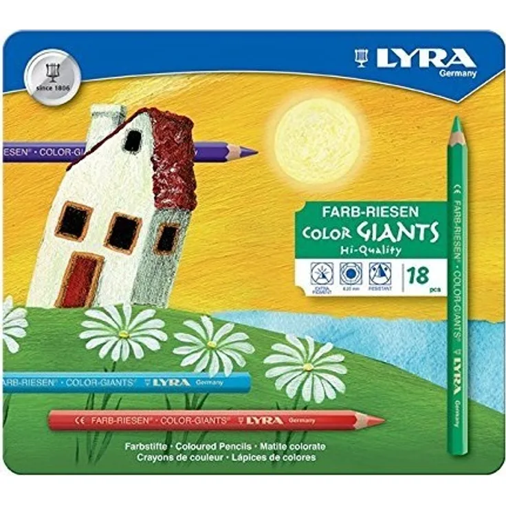 Lyra - 3941181 Farb-Riesen Metalletui mit 18 Farbstiften, farbig sortiert