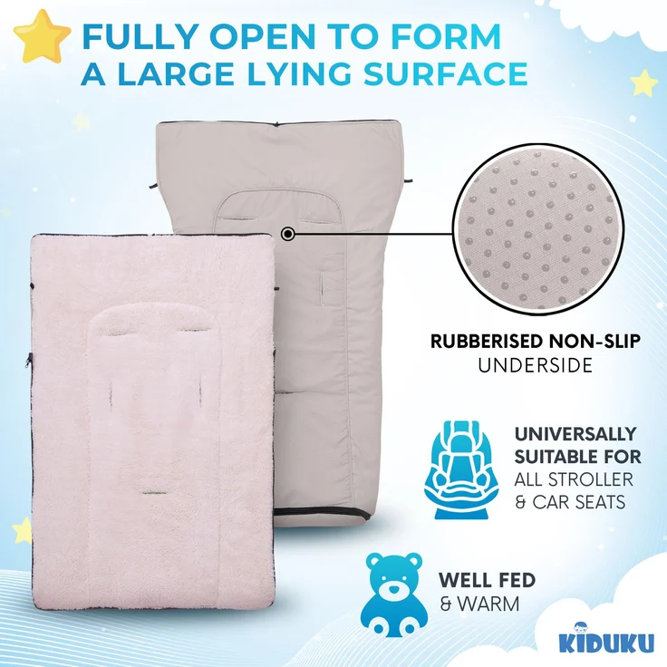 KIDUKU® Babyfußsack Beige Baby Winterfußsack Kinderfußsack Fußsack Winter Kinderwagen Buggy – Bild 5
