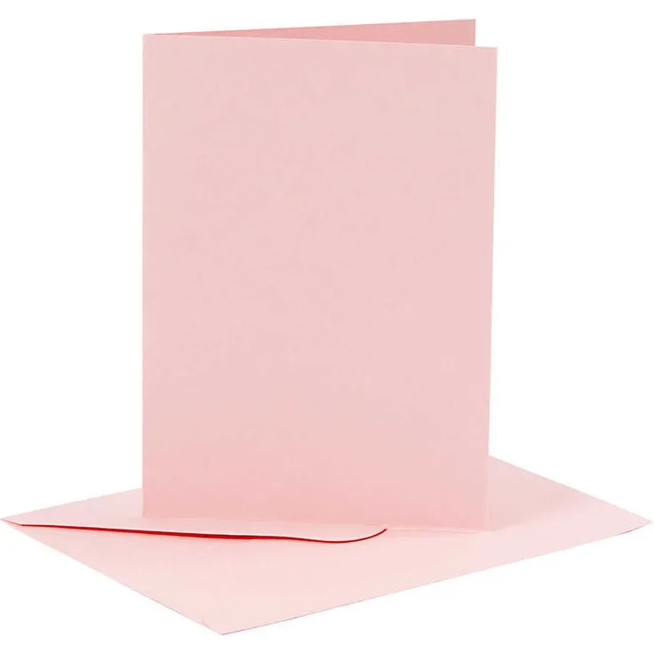 Karten und Kuverts, Kartengröße 10,5x15 cm, Umschlaggröße 11,5x16,5 cm, Rosa, 6Sets