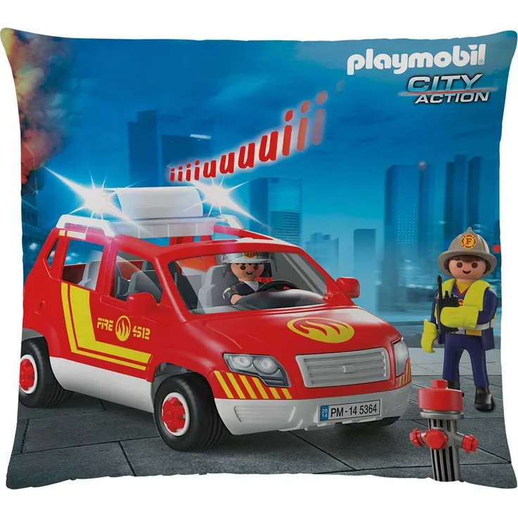 Dekokissen Playmobil City Action Feuerwehr 40 x 40 cm