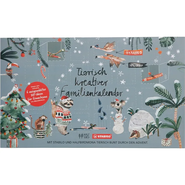 "Tierisch kreativer Familienkalender - mit STABILO und halfbirdmona tierisch bunt durch den Advent"