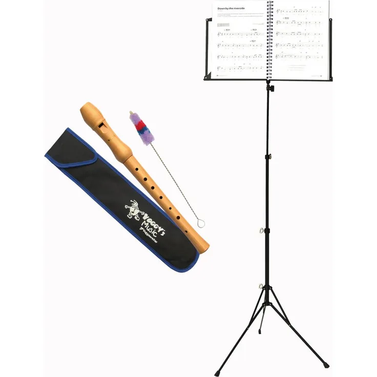 Voggenreiter Blockflöten-Set, 4-tlg, Blockflöte, Notenständer NS-100, Flöte, C-Sopran, Deutsche Griffweise