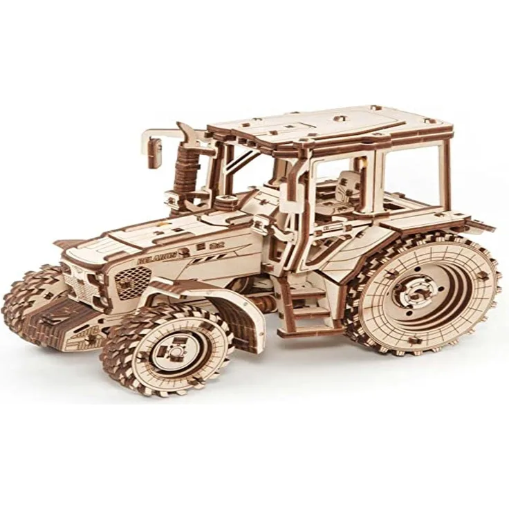 EWA Eco-Wood-Art - 3D-Holzpuzzle für Jugendliche und Erwachsene - Traktor BELARUS-82 - DIY-Bausatz, Selbstmontage, kein Kleber erforderlich - 269 Stück, Tractor BELARUS-82, Hellblau
