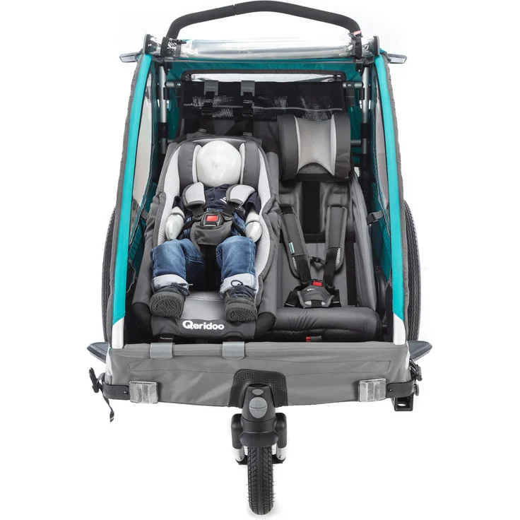 Qeridoo Babyhängematte für Fahrradanhänger Sportrex1, Sportrex2, Kidgoo1, Kidgoo2, Qupa 1, Qupa 2, Grau – Bild 3