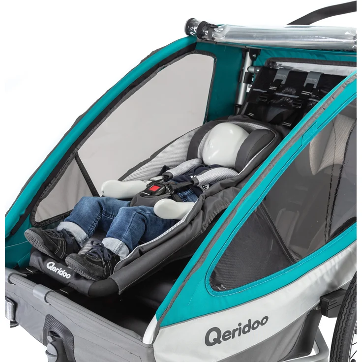Qeridoo Babyhängematte für Fahrradanhänger Sportrex1, Sportrex2, Kidgoo1, Kidgoo2, Qupa 1, Qupa 2, Grau – Bild 5