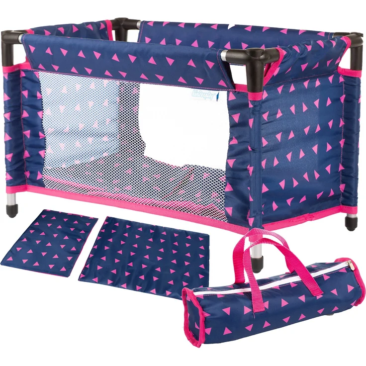 Kinderplay Puppenbett Puppenreisebett Reisebett Tasche KP0400T Marineblau NEU Puppenbett für Puppen