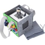 mahona Tonie Tasche mit Schutzfolie, Regenschutz (Grün-Grau) Tonie Aufbewahrung kompatibel mit Toniebox & Tonies - Toniebox Tasche für Figuren und Box, Zubehör, Tonie Transporttasche, Toni Tasche