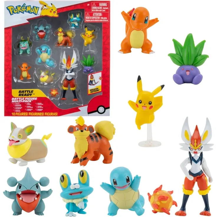Pokemon Figuren Set 10 pcs – 5-11 cm Pokémon Figuren – Cinderace Pikachu Charmander Squirtle Oddish Gible Bulbasaur Yamper Froakie & Growlithe - Neueste 2022 - Offiziell Spielzeug - Preisvergleich