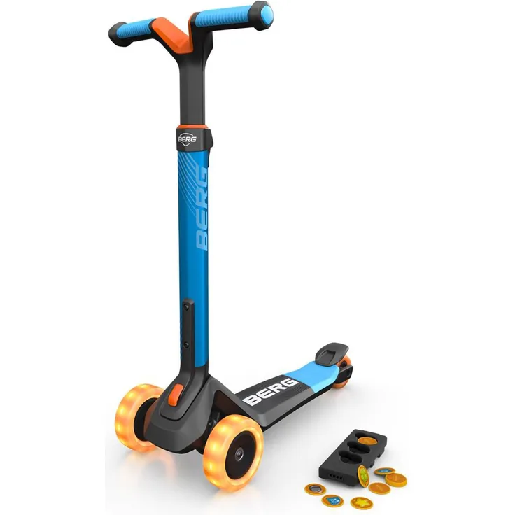 BERG Scooter Nexo blau + Lights LED-Räder + Magnet-Add-on