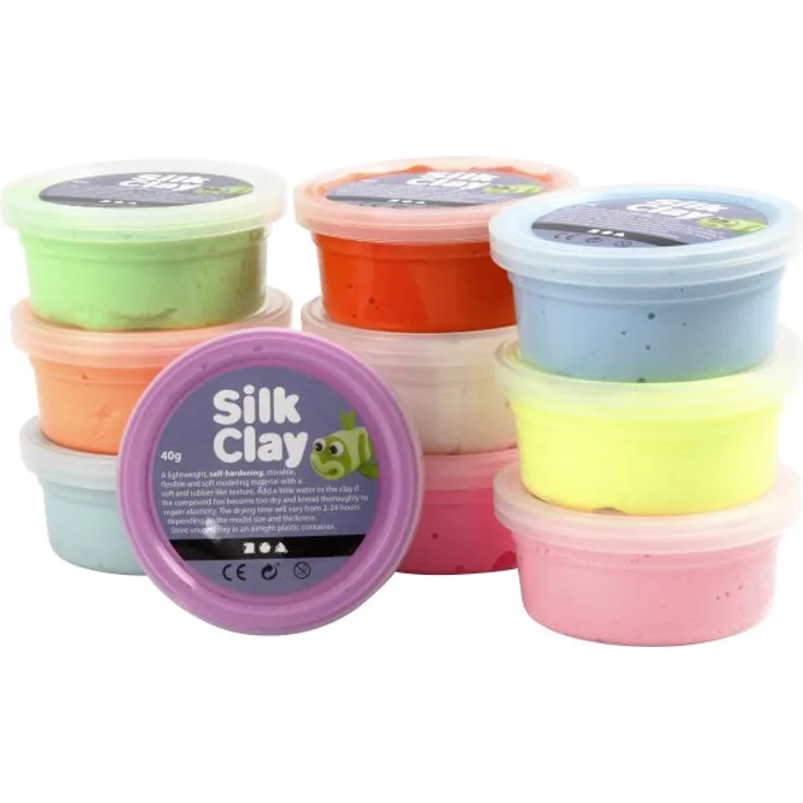 Silk ClayÂ® Sortiment, 10 Dosen Ã¡ 40g, Seidenknete (42,38 € pro 1 kg)