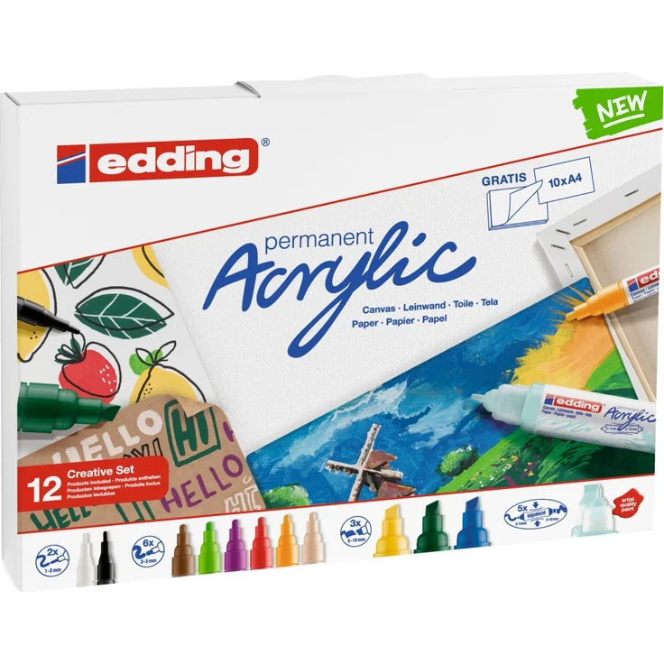 Edding | Acrylic creative set 12pcs set - Preisvergleich – Bild 1
