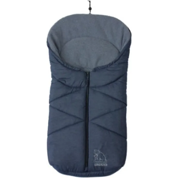 Heitmann Fußsack für Babyschale und Kinderwagen Eisbärchen blau-meliert