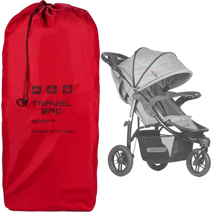Rote Reisetasche für Kinderwagen Größe zu 120x35x35 cm Transporttasche Buggy Tragetasche Faltbar als Rucksack perfekt am Flughafen beim Einchecken Bahnhof Autofahrten [085]