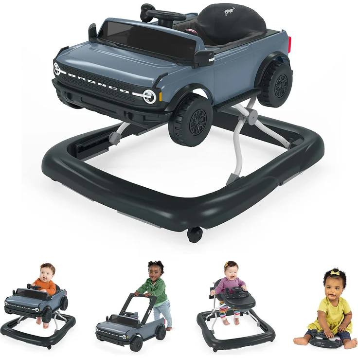 Bright Starts Ford Bronco 4-in-1 Spielmöglichkeiten Baby Lauflernwagen, Area 51 Blau, Unisex, Alter 6 Monate + – Bild 1