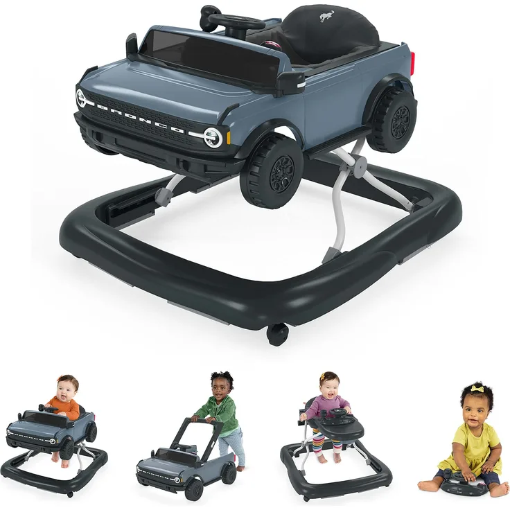 Bright Starts Ford Bronco 4-in-1 Spielmöglichkeiten Baby Lauflernwagen, Area 51 Blau, Unisex, Alter 6 Monate +