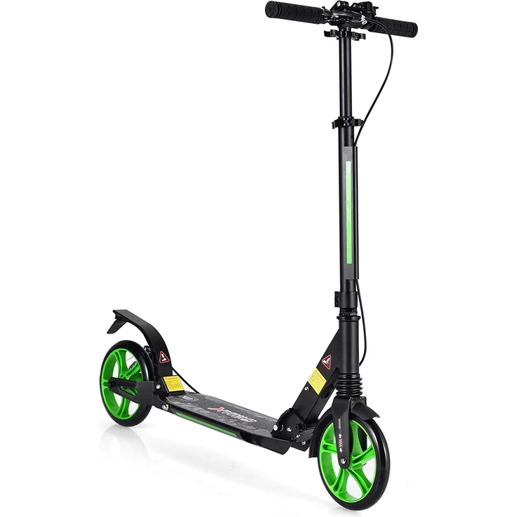 COSTWAY Kickscooter mit Klingel und Ständer, Scooter Roller höhenverstellbar, Tretroller klappbar, Cityroller bis 100kg belastbar, Scooter inkl. Traggurt, für Kinder und Erwachense – Bild 4