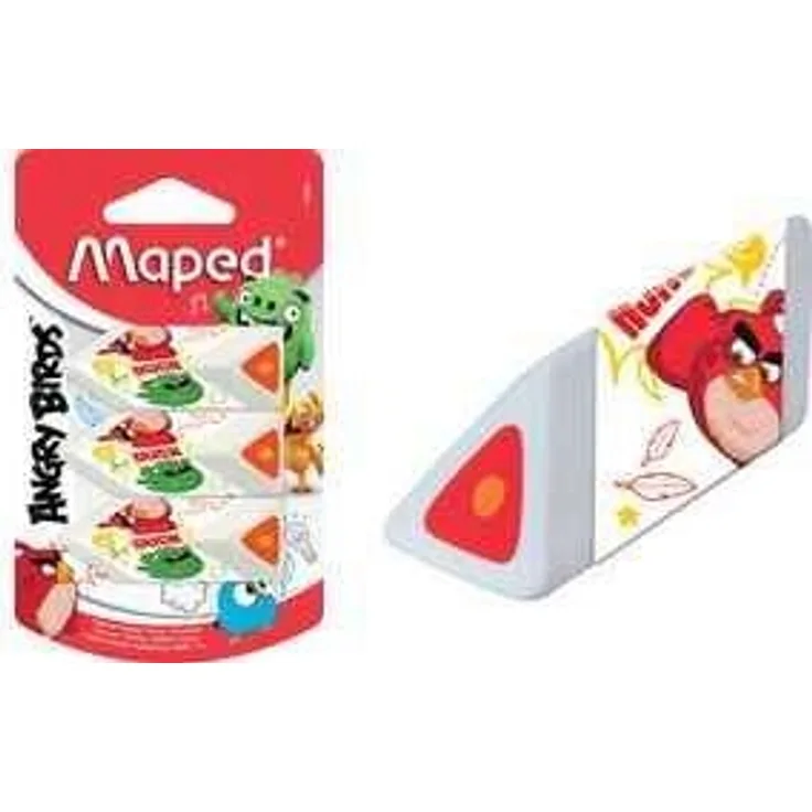Maped Kunststoff Radierer ANGRY BIRDS weiß 3er Blister
