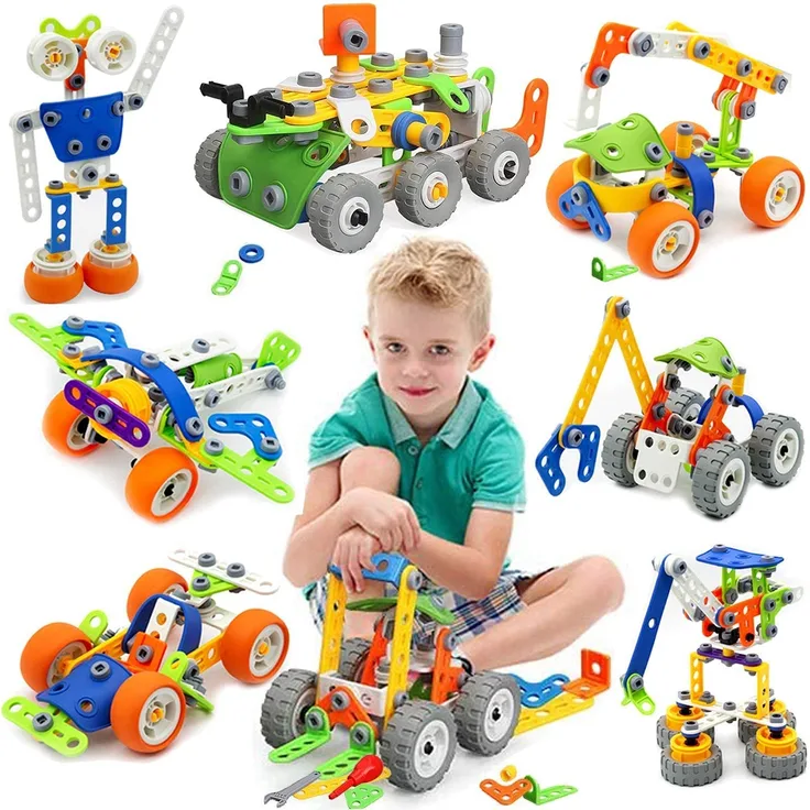 MOONTOY Konstruktionsspielzeug Geschenke für Kinder, STEM Gebäude Kit Bausteine Spielzeug für Jungen und Mädchen Baukasten Pädagogische Lernspielzeug ab 4,5,6,7,8,9,10 Jahre Bauset 11 Modelle - Preisvergleich