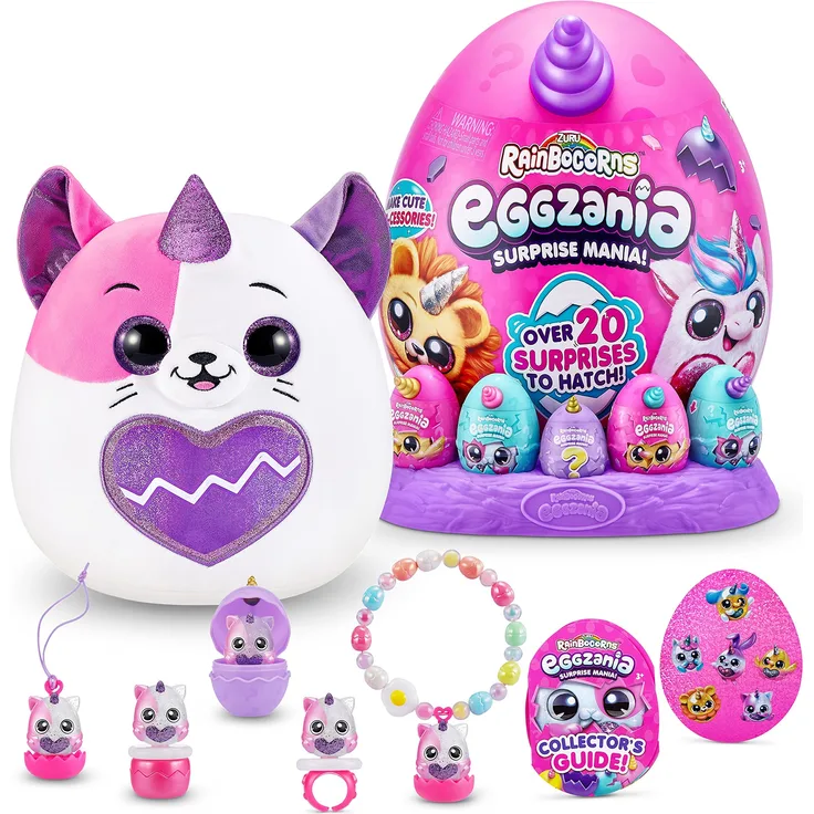 Rainbocorns Eggzania Surprise Mania Kittencorn, über 20 Überraschungen, Plüschtier und Accessoires (Kätzchen)