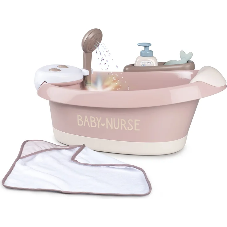 Smoby - Baby Nurse elektronische Puppen-Badewanne - Wanne mit Funktionen und viel Zubehör, Puppen-Zubehör für Puppen bis 42 cm, für Kinder ab 3 Jahren – Bild 1