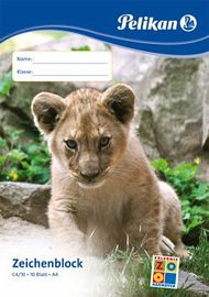 Pelikan Zeichenblock DIN A4 mit 10 Blatt in guter Schulqualität