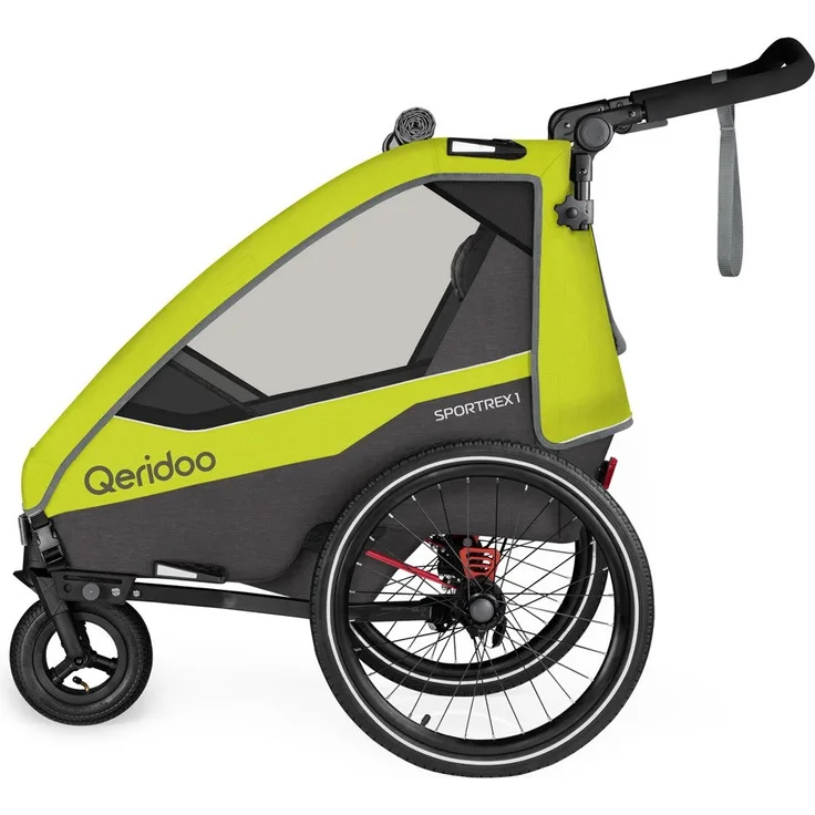 Qeridoo 'Sportrex 1' Fahrradanhänger 2022, Lime Green Limited Edition, 1-Sitzer