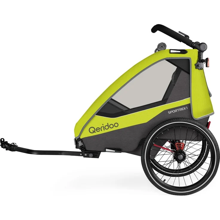 Qeridoo 'Sportrex 1' Fahrradanhänger 2022, Lime Green Limited Edition, 1-Sitzer – Bild 2