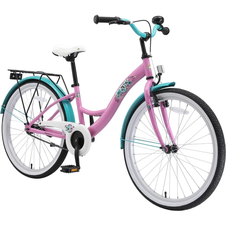 BIKESTAR Kinder Fahrrad ab 9 Jahre | 24 Zoll Classic Kinderrad | Pink