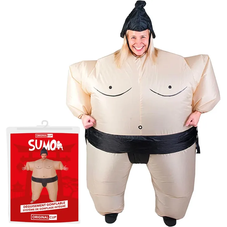 Aufblasbares Kostüm Sumo | Ausgefallenes Auflbaskostüm | Premium Qualität | Größe Erwachsene | Polyester | Angenehm tragbar | Resistent | Mit Aufblassystem | OriginalCup®