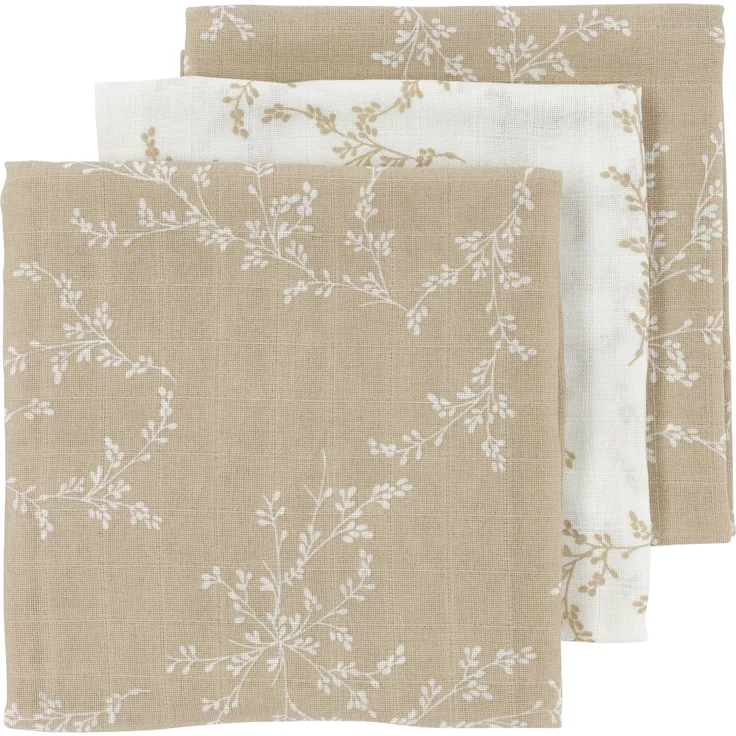 Meyco Branches Hydrophile Windeln Sand 3 Stück Beige