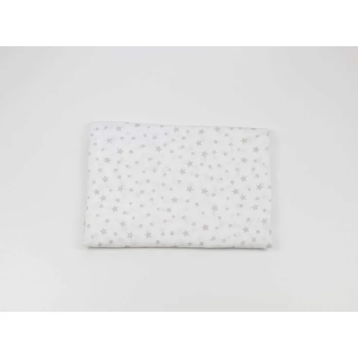Ti TIN | Baby Musselin, 125x125 cm | Musselin Tuch mit Sternchen-Motiv, leichte und weiche Baumwollfaser, Mulltuch vielseitig einsetzbar, als Decke, Halstuch/Dreieckstuch, Spucktuch etc, Farbe: Grau