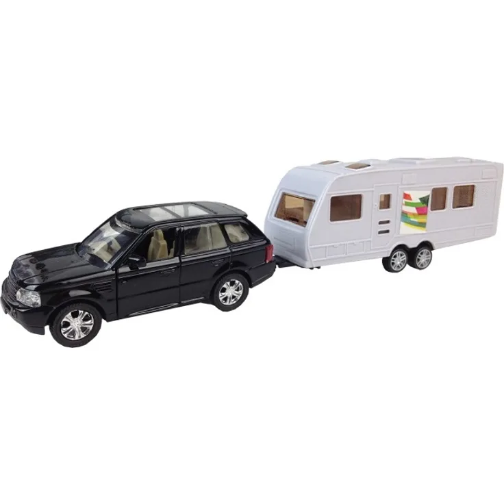 auto mit Wohnwagen 28 cm Rückzug schwarz/weiß - Preisvergleich