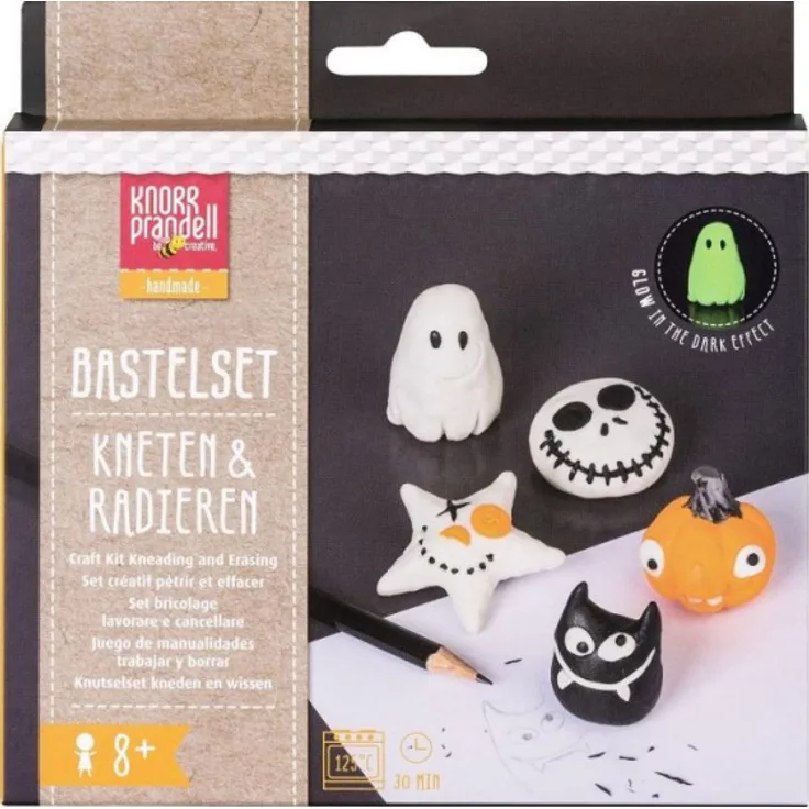 Brunnen knetgummi-Radierset Halloween junior weiß/schwarz 7-teilig