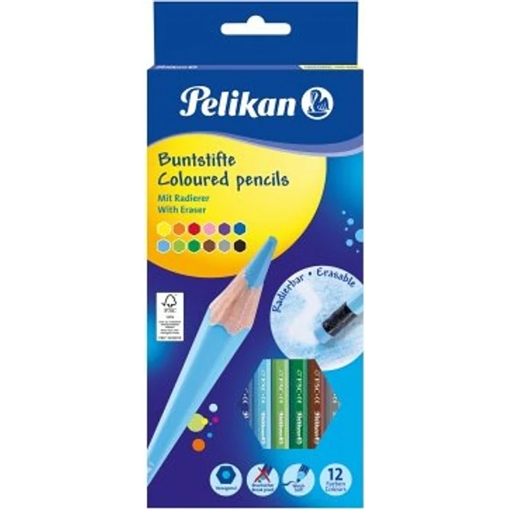 Pelikan Buntstifte mit Radierer 12er Set – Bild 1