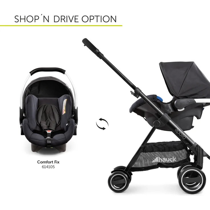 Hauck 'Apollo Duoset' Kombikinderwagen 2 in 1 Caviar, inkl. Babywanne und Beindecke – Bild 21