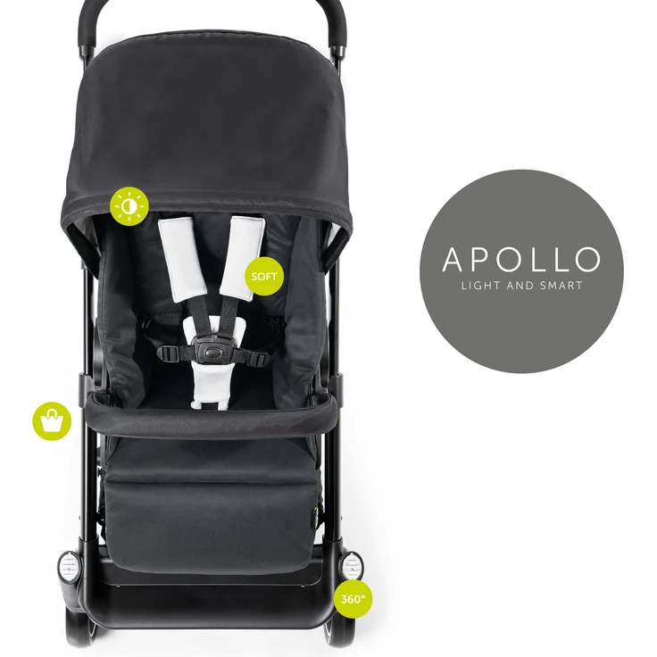Hauck 'Apollo Duoset' Kombikinderwagen 2 in 1 Caviar, inkl. Babywanne und Beindecke – Bild 5