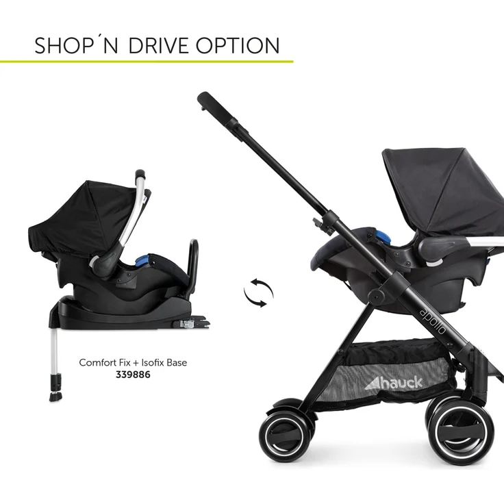 Hauck 'Apollo Duoset' Kombikinderwagen 2 in 1 Caviar, inkl. Babywanne und Beindecke – Bild 22