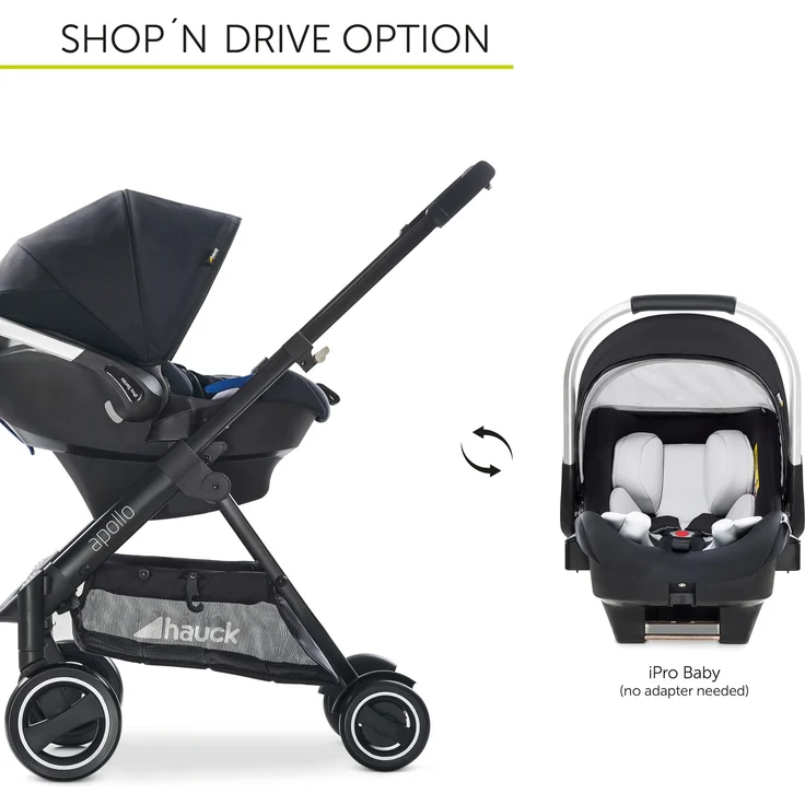 Hauck 'Apollo Duoset' Kombikinderwagen 2 in 1 Caviar, inkl. Babywanne und Beindecke – Bild 20