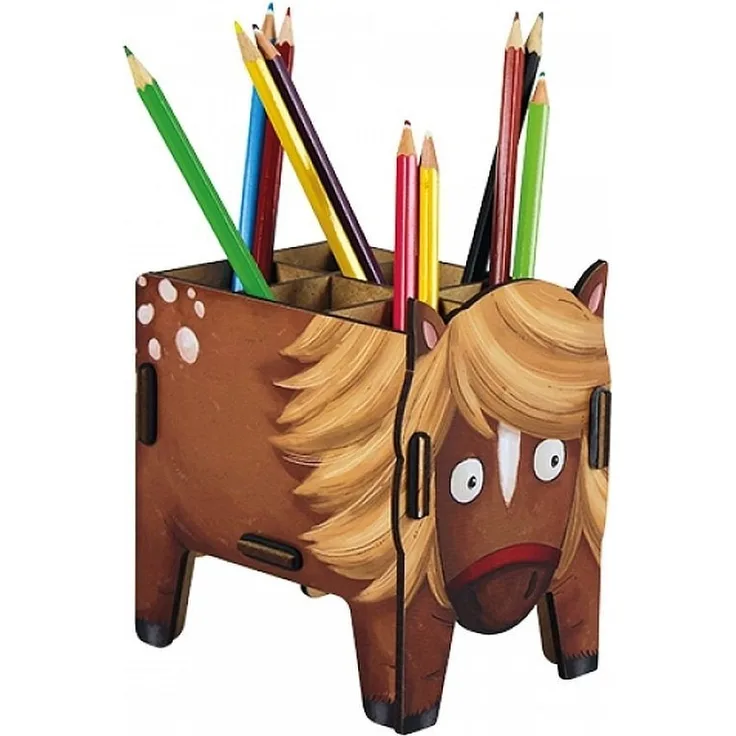 Werkhaus - Stiftebox Pony Pferd Stifte Halter Becher Holz WE7115