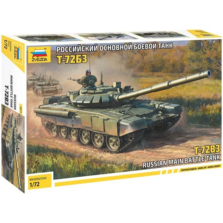 Zvezda -5071 T-72 B3 Main Battle Tank, Maßstab 1/72, Model Kit, ZS5071