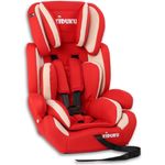 KIDUKU Autokindersitz in Rot/Weiß, 9-36 kg (Gruppe 1/2/3), keine Isofix-Befestigung notwendig