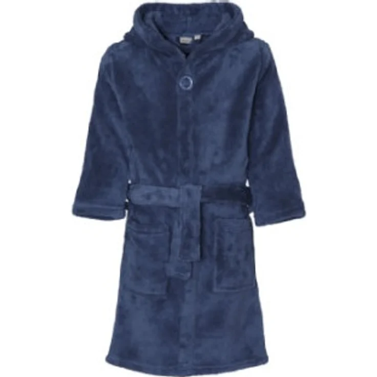 Playshoes Fleece-Bademantel uni marine – Bild 1