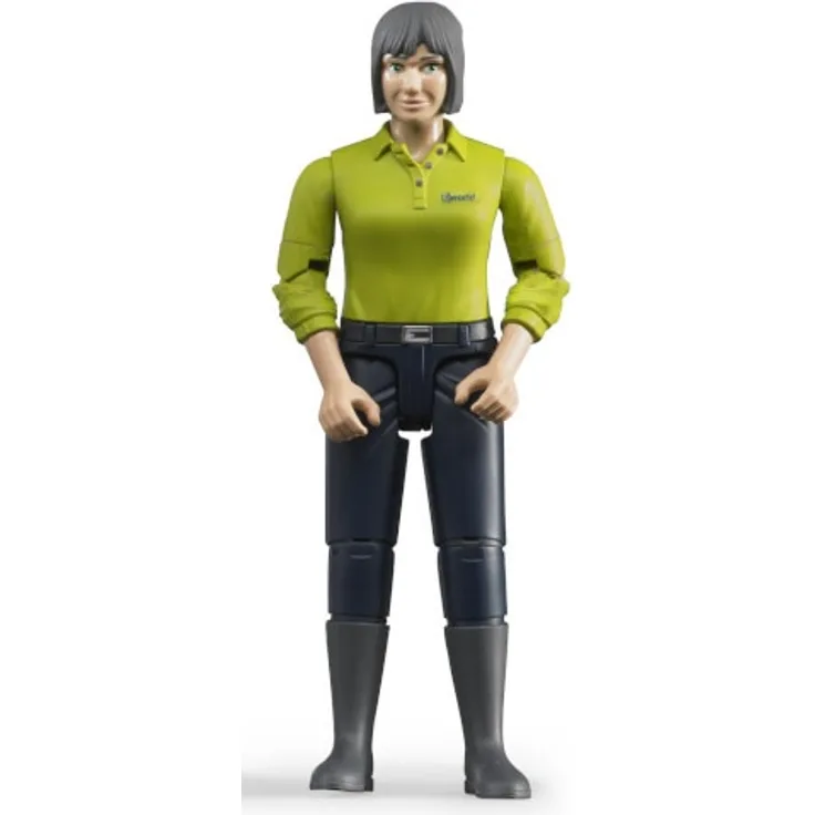 Bruder Frau mit hellem Hauttyp und dunkelblaue Hose