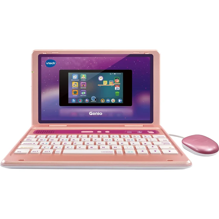Vtech Genio Lernlaptop pink – Lerncomputer mit Internetzugang, Textprogramm und Lerninhalten zu Buchstaben, Wörtern, Mathe, Logik u. v. m. – Für Kinder von 5-12 Jahren – Bild 1