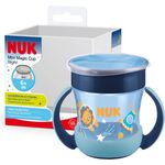 NUK Mini Magic Cup Trinklernbecher mit Leuchteffekt | 6+ Monate | 160 ml | auslaufsicherer 360°-Trinkrand | ergonomische Griffe | BPA-frei | Löwe (blau)
