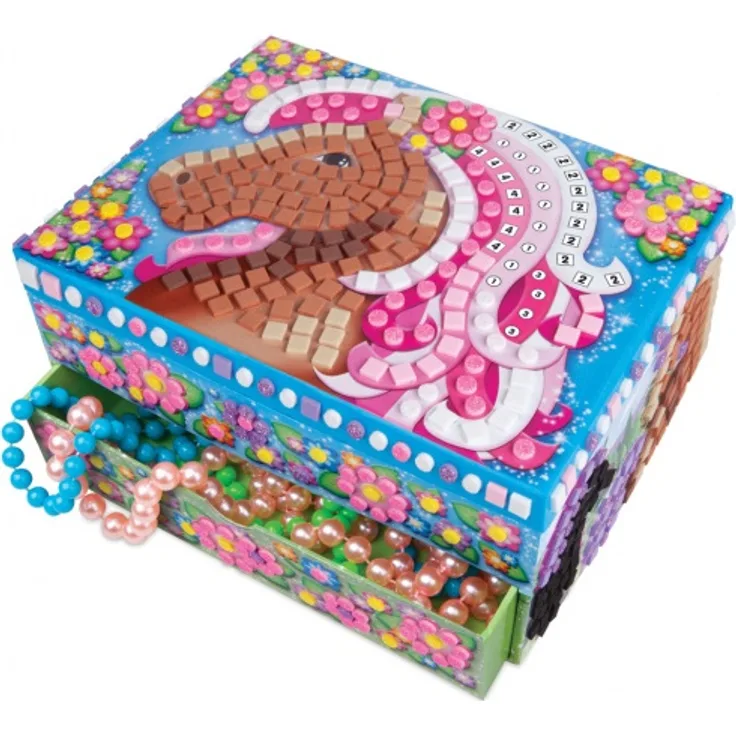 schmuckkästchen klebrige Mosaike Pferd Junior blau