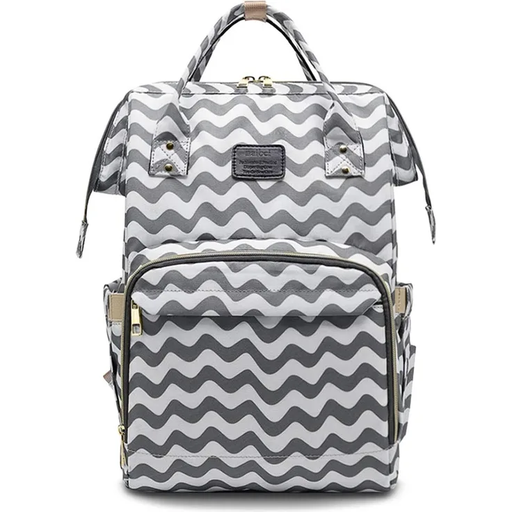 SONARIN Multifunktions Baby Wickelrucksack mit Kinderwagen Strap,Große Kapazität,Wickeltasche,Reise-Rucksack-Organizer,Wasserdicht,Anti-Dirty Transparent Film,Stilvoll,Ideal Geschenk(Ripple)