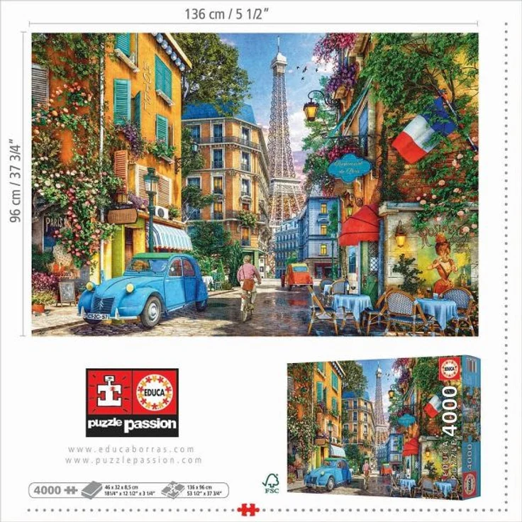 Carletto 9219284 - Educa, Paris Altstadt, Puzzle, 4000 Teile – Bild 6