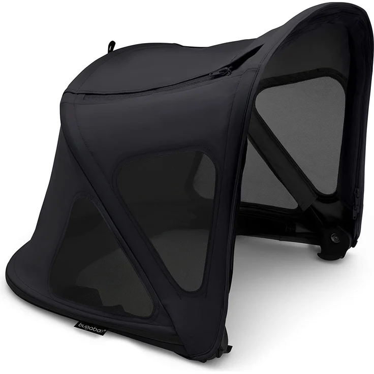 Bugaboo Fox, Cameleon 3, Lynx Sonnendach mit Lüftungsfenstern, ausziehbar für zusätzlichen und optimalen Sonnenschutz, wasserabweisend, Schwarz
